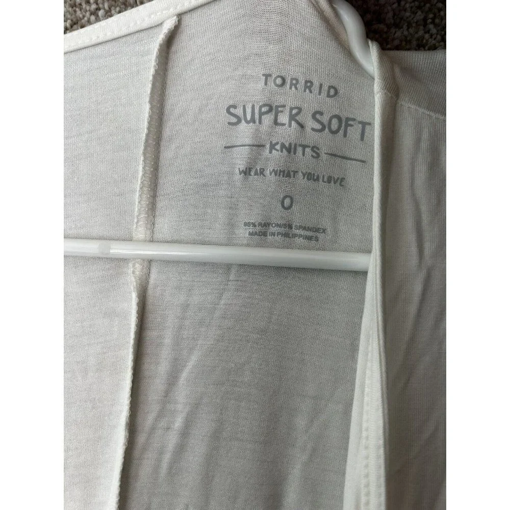 Torrid Super Soft Cloud Dancer Cascade Open Drape Front Cardigan Sweater Sz Lrg - Picture 4 of 6